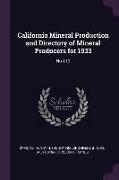 California Mineral Production and Directory of Mineral Producers for 1933: No.110