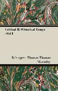 Critical & Historical Essays -Vol I