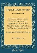 Kurzer Ueberblick der Literaturgeschichte Siebenbürgens von der Ältesten Zeit bis zu Ende des Vorigen Jahrhunderts