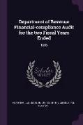 Department of Revenue Financial-Compliance Audit for the Two Fiscal Years Ended: 1986
