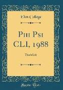 Phi Psi CLI, 1988: That's Life (Classic Reprint)