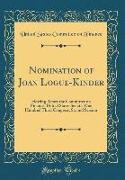 Nomination of Joan Logue-Kinder: Hearing Before the Committee on Finance, United States Senate, One Hundred Third Congress, Second Session (Classic Re