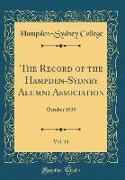 The Record of the Hampden-Sydney Alumni Association, Vol. 14: October 1939 (Classic Reprint)