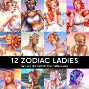 12 Zodiac Ladies (Wall Calendar 2019 300 × 300 mm Square)