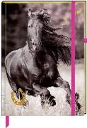 Notizbuch mit Stoffeinband - I Love Horses - Meine Notizen