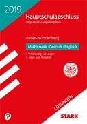 Lösungen zu Original-Prüfungen Hauptschule Baden-Württemberg 2019 - Mathematik, Deutsch, Englisch 9. Klasse