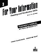 For Your Information 3: Reading and Vocabulary Skills Teacher's Manual/Tests/Answer Key