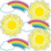 Hello Sunshine Rainbows & Suns Cut-Outs