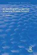 An Auto/Biographical Approach to Learning Disability Research