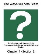 Solution Manual: Stewart Early Transcendentals Single Variable Calculus 8th Ed.: Chapter 1 - Section 2