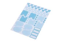 2 Stickerbögen DIN A5 mit 120 blauen Aufklebern zum Beschriften und Gestalten für Terminplaner, Kalender