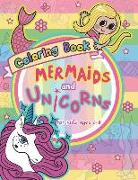 Mermaid and Unicorns Coloring Book for Kids Ages 4-8