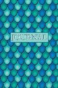 Journal: Blue, Green, Aqua Fish Scales Print