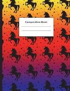 Composition Book: Rainbow Unicorns College Ruled Notebook for Taking Notes Journaling School or Work for Girls