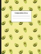 Composition Book: Avocado Pattern College Ruled Notebook for Taking Notes Journaling School or Work for Girls