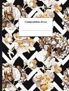 Composition Book: Monochrome Floral Design College Ruled Notebook for Taking Notes Journaling School or Work for Girls