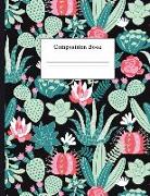 Composition Book: Succulents and Flowers College Ruled Notebook for Taking Notes Journaling School or Work for Girls