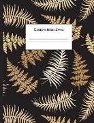 Composition Book: Golden Plant Motives College Ruled Notebook for Taking Notes Journaling School or Work for Girls