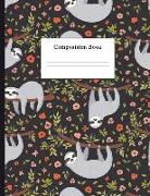 Composition Book: Hand Drawn Sloth Pattern College Ruled Notebook for Taking Notes Journaling School or Work for Girls