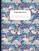 Composition Book: Hand Drawn Sloth Pattern College Ruled Notebook for Taking Notes Journaling School or Work for Girls