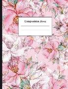 Composition Book: Watercolor Floral Pattern College Ruled Notebook for Taking Notes Journaling School or Work for Girls