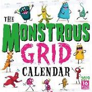 2019 the Monstrous Grid 16-Month Wall Calendar: By Sellers Publishing