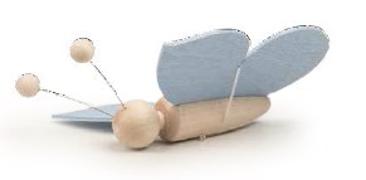 Deco Schmetterling Mini mit Faden hellblau