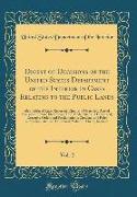 Digest of Decisions of the United States Department of the Interior in Cases Relating to the Public Lands, Vol. 2