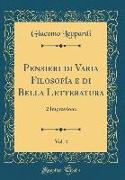 Pensieri di Varia Filosofía e di Bella Letteratura, Vol. 4