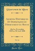 Archives Historiques Et Statistiques du Département du Rhone, Vol. 11