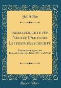 Jahresberichte für Neuere Deutsche Literaturgeschichte