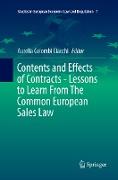 Contents and Effects of Contracts-Lessons to Learn From The Common European Sales Law