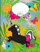 Black Unicorn Notebook: School Supplies Composition Book for Kids