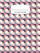 Composition Notebook: Colorful Geometric Squares Wide Ruled Notebook