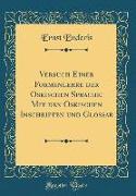 Versuch Einer Formenlehre der Oskischen Sprache