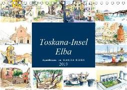 Toskana-Insel Elba - Aquarellskizzen (Tischkalender 2019 DIN A5 quer)