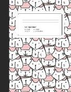 College Ruled: Composition Notebook Cats Cover Red