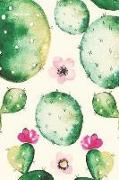 Notebook: Cute Green Cactus Notebook 6x9 Compact Size Journal