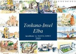 Toskana-Insel Elba - Aquarellskizzen (Wandkalender 2019 DIN A4 quer)