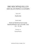 Die Rechtsquellen des Kanton Luzern. Stadtrechte