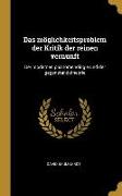 Das Möglichkeitsproblem Der Kritik Der Reinen Vernunft: Der Modernen Phänomenologie Und Der Gegenstandstheorie