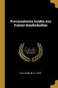 Provenzalische Inedita Aus Pariser Handschriften