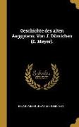 Geschichte Des Alten Aegyptens. Von J. Dümichen (E. Meyer)