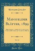 Mansfelder Blätter, 1899, Vol. 13