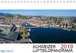 Schweizer Luftbildpanorama 2019CH-Version (Tischkalender 2019 DIN A5 quer)