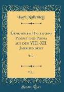 Denkmäler Deutscher Poesie und Prosa aus dem VIII.-XII. Jahrhundert, Vol. 1