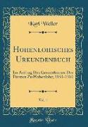 Hohenlohisches Urkundenbuch, Vol. 1