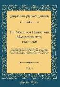 The Waltham Directory, Massachusetts, 1927-1928, Vol. 3