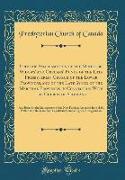 Terms of Amalgamation of the Ministers' Widows' and Orphans' Funds of the Late Presbyterian Church of the Lower Provinces, and of the Late Synod of the Maritime Provinces in Connection With the Church of Scotland