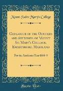 Catalogue of the Officers and Students of Mount St. Mary's College, Emmitsburg, Maryland